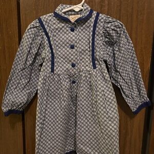 Vintage 1960ms Chantilly by Jill Kaplan Prairie Dress Girls Cottagecore Cotton